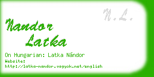 nandor latka business card